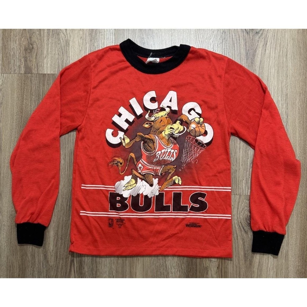 Vintage NBA Chicago‎ Bulls Kids Pajamas Shirt Size 12-14